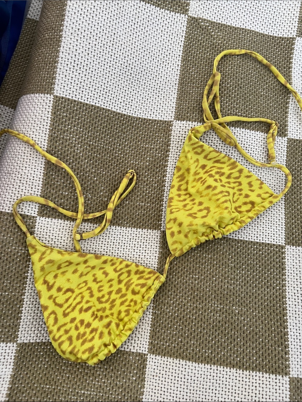 SKATIE Ella Bikini Top in Tulum Neon Yellow Cheetah Leopard Print
